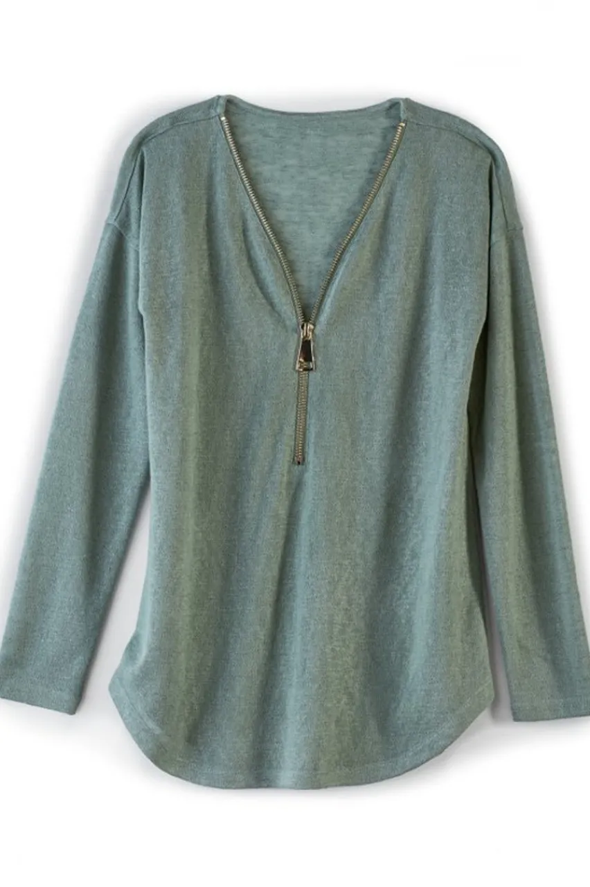 New Valentina Zip Sweater Tops|Sweaters & Cardigans