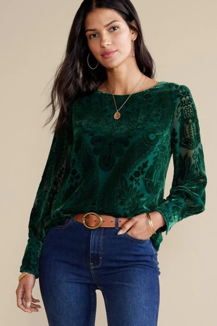 Clearance Vanetta Velvet Top Tops
