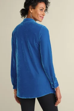 Velvet Boyfriend Tunic Shirt Tops|Tunics & Leggings