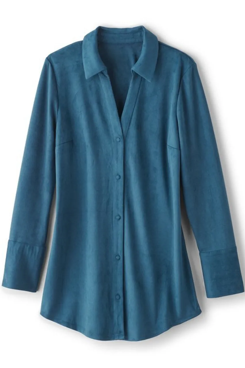 Outlet Vida Faux Suede Tunic Tops