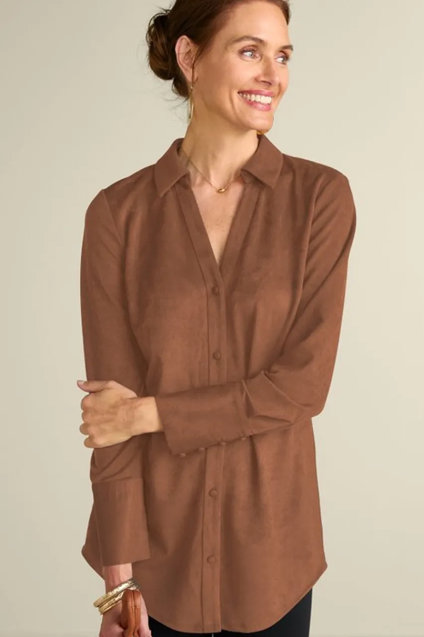 Outlet Vida Faux Suede Tunic Tops