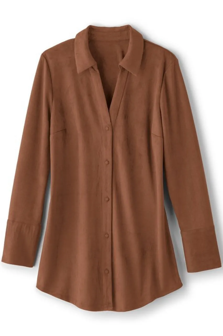 Outlet Vida Faux Suede Tunic Tops