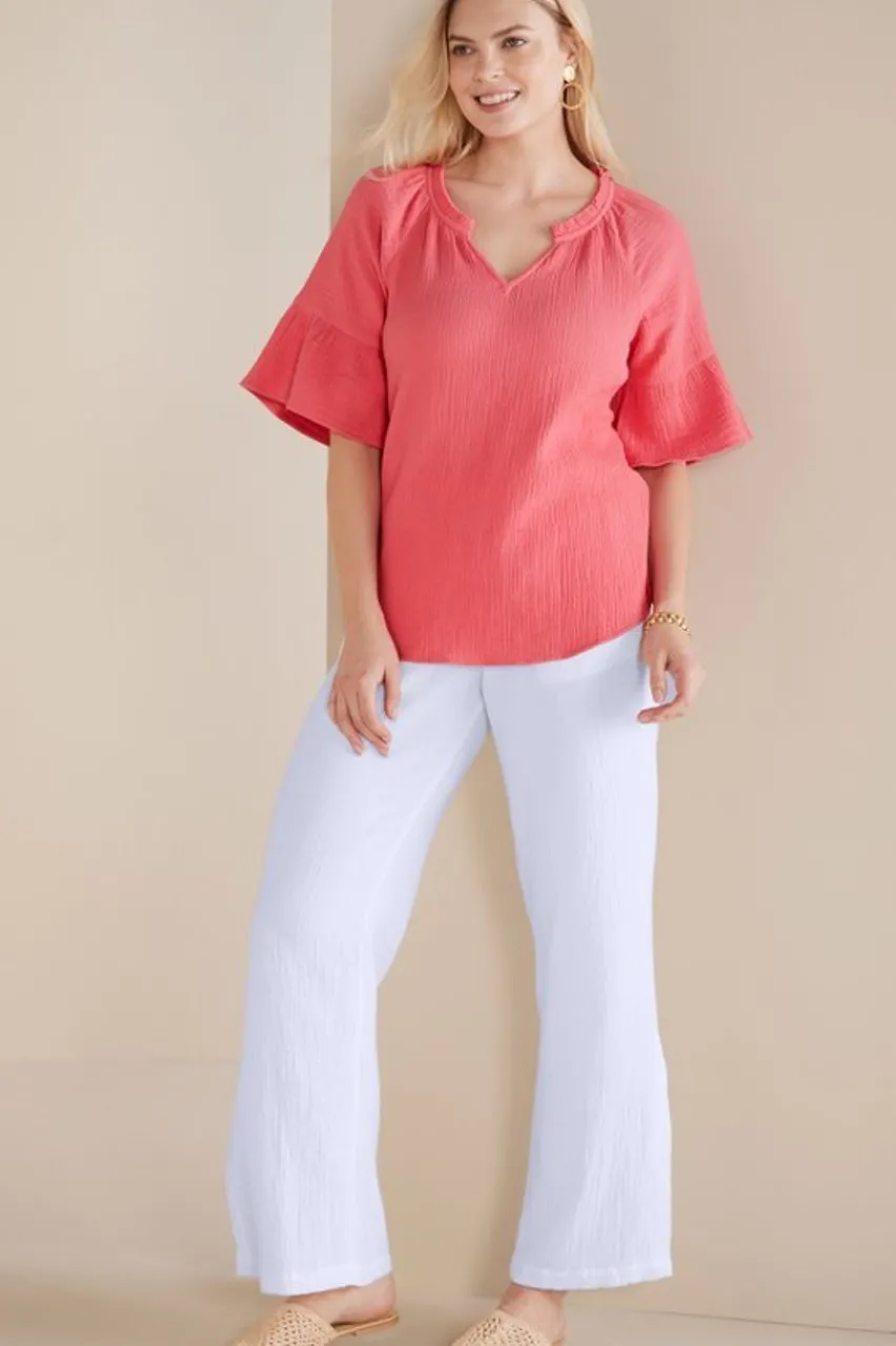 Hot Vinka Gauze Pullover Tops