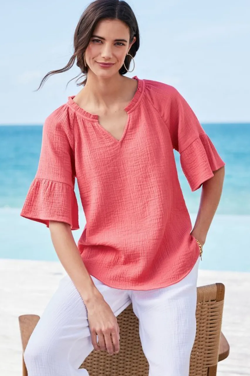 Hot Vinka Gauze Pullover Tops