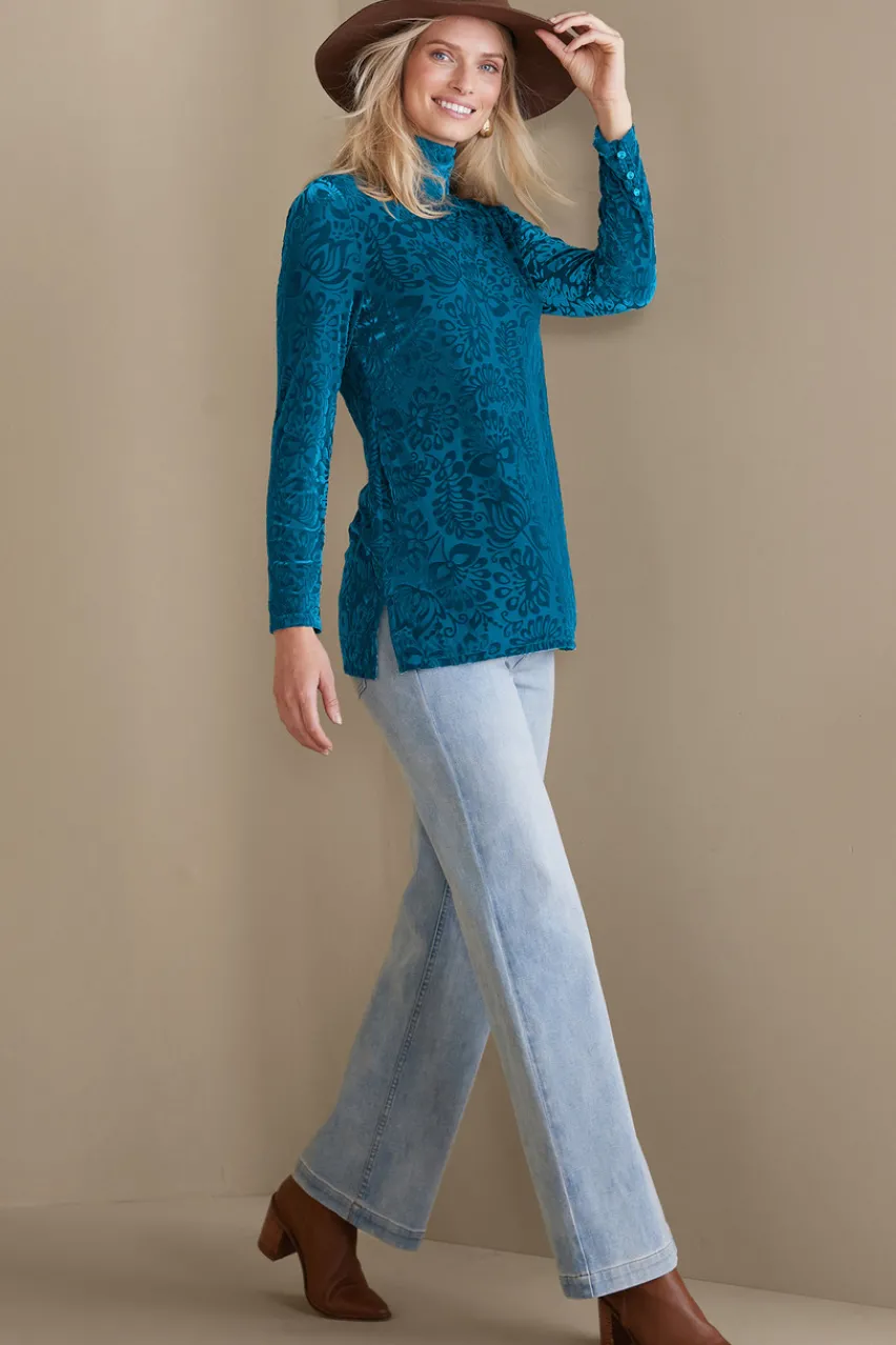 Sale Walden Velvet Turtleneck Tops