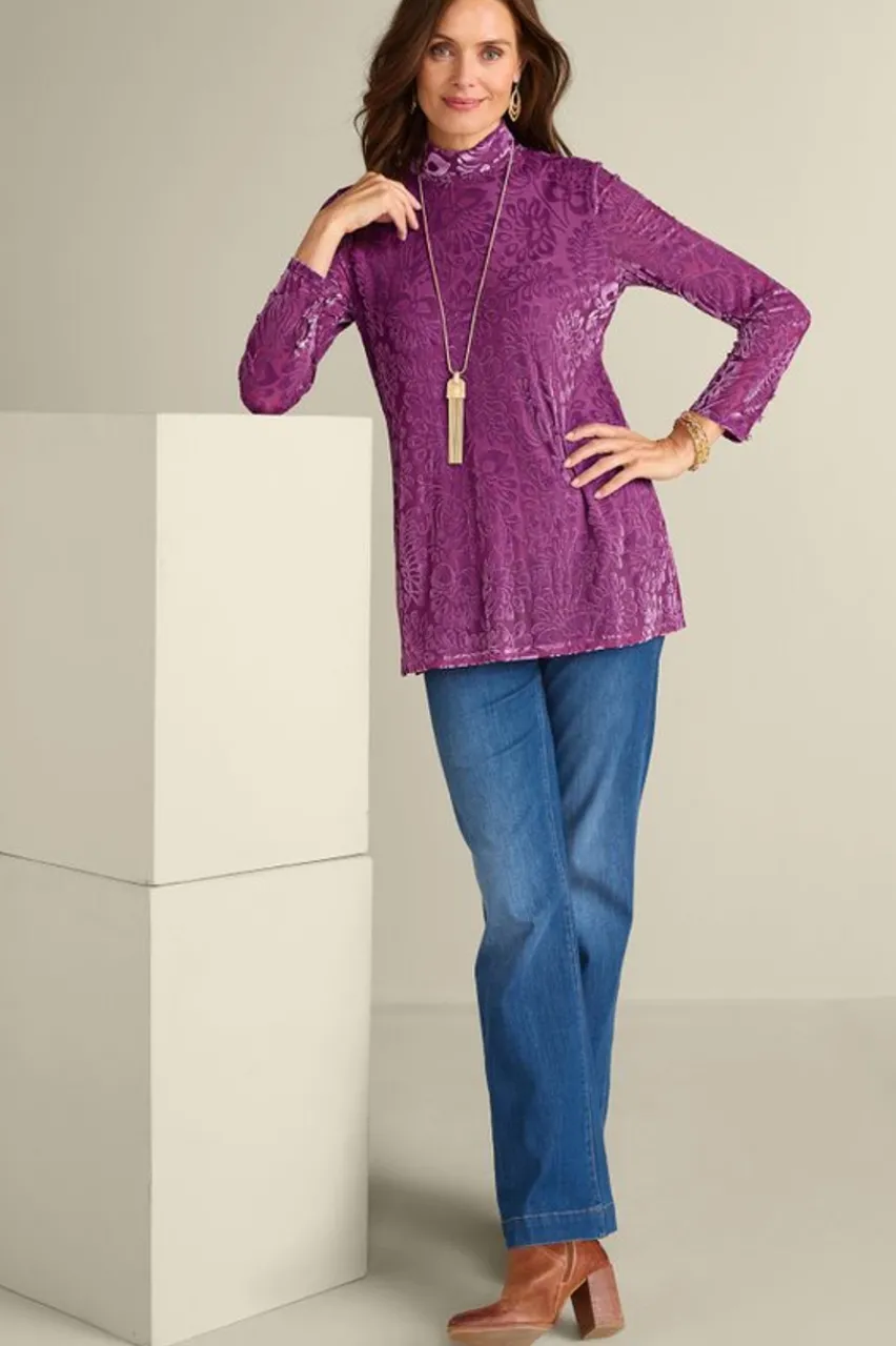 Sale Walden Velvet Turtleneck Tops
