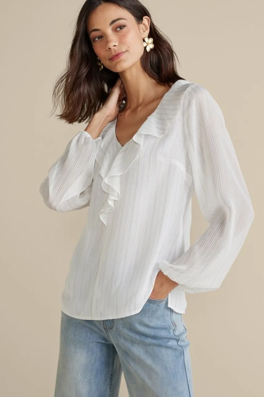 Xenia Ruffle Top Tops